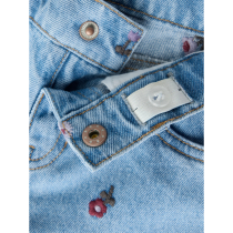 NAME IT Wide Jeans Rose Medium Blue Denim Flower 
